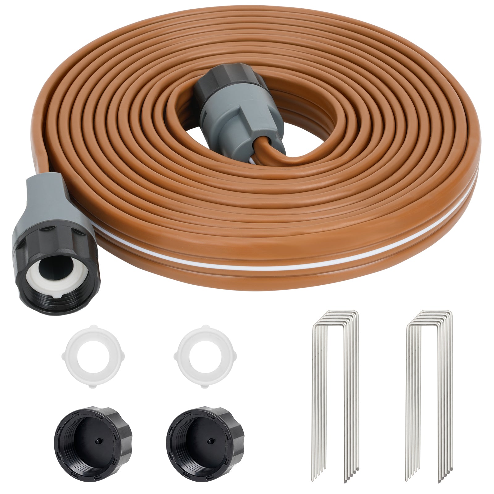 LINEX Sprinkler Hose, Watering Hose with Holes, High-Efficiency Sprinklers System for Garden and Lawn with Staples
