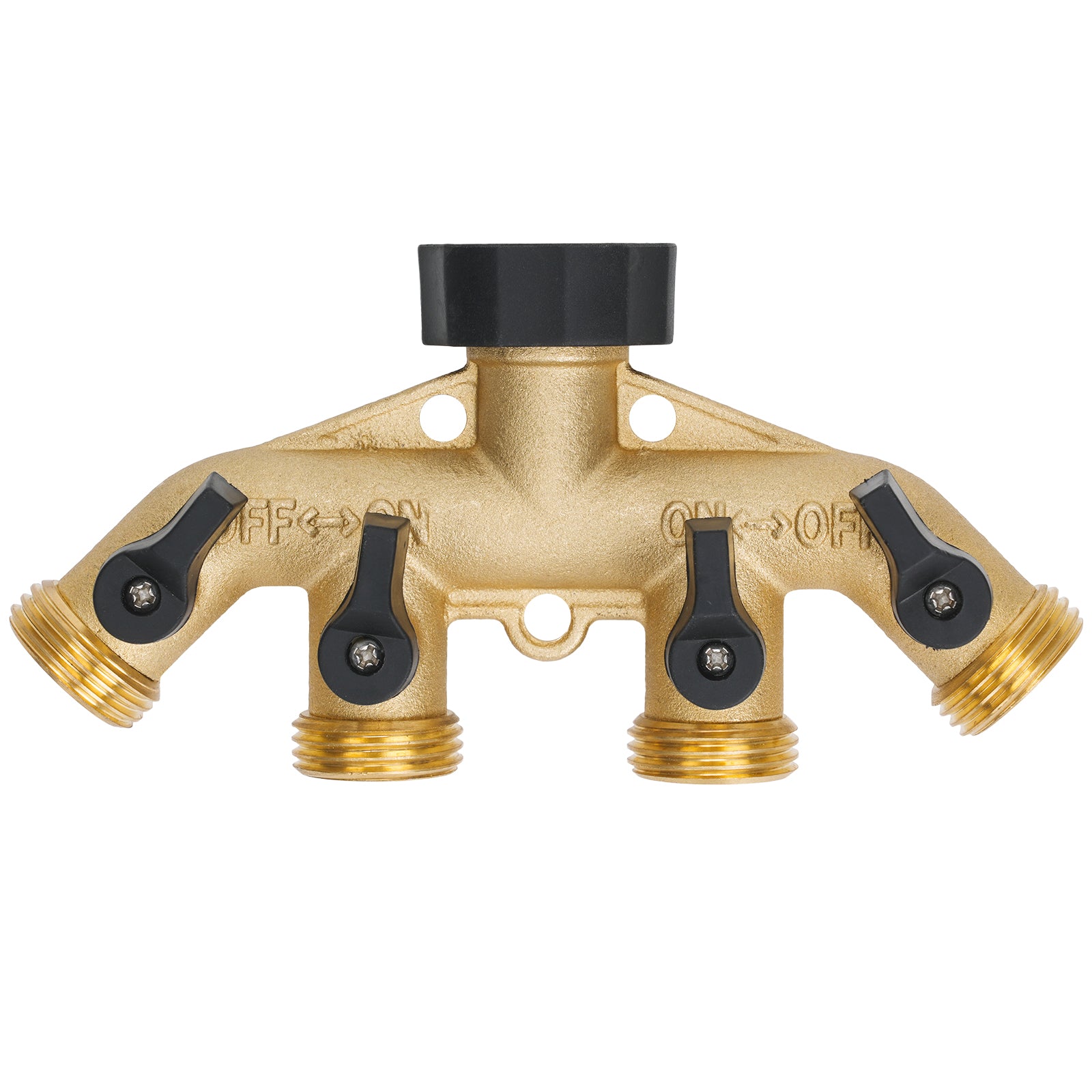 Orifice Adapter LINEX Garden Hose Splitter 2-Way/4Way, Heavy Duty Brass Y-Valve Connec ...