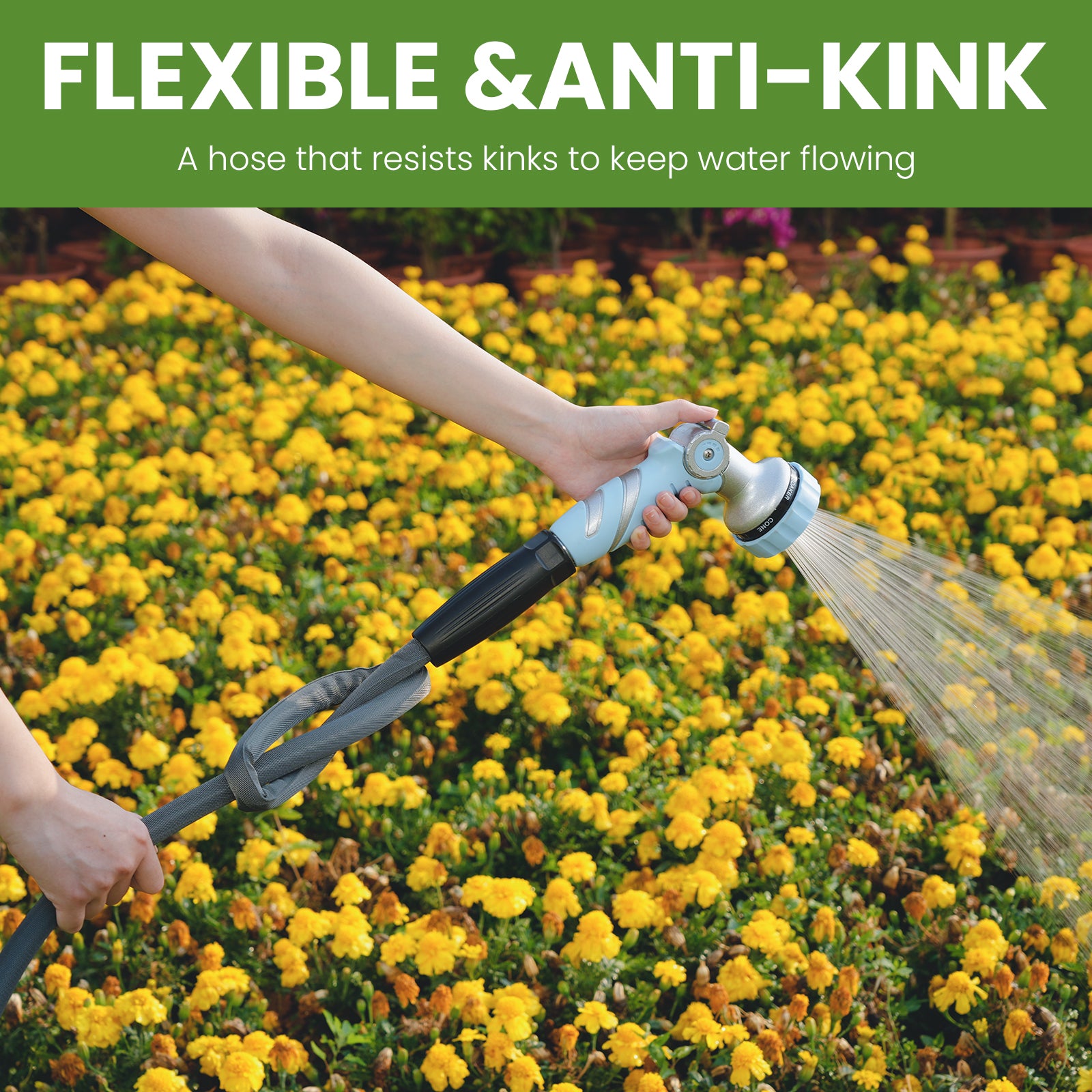 LINEX Lightweight Garden Hose 25 ft Ultra Flexible, Kink-Free for Outdoor Water Hose Non-Expanding, Burst-Resistant, Heavy Duty RV Hose 5/8 inch