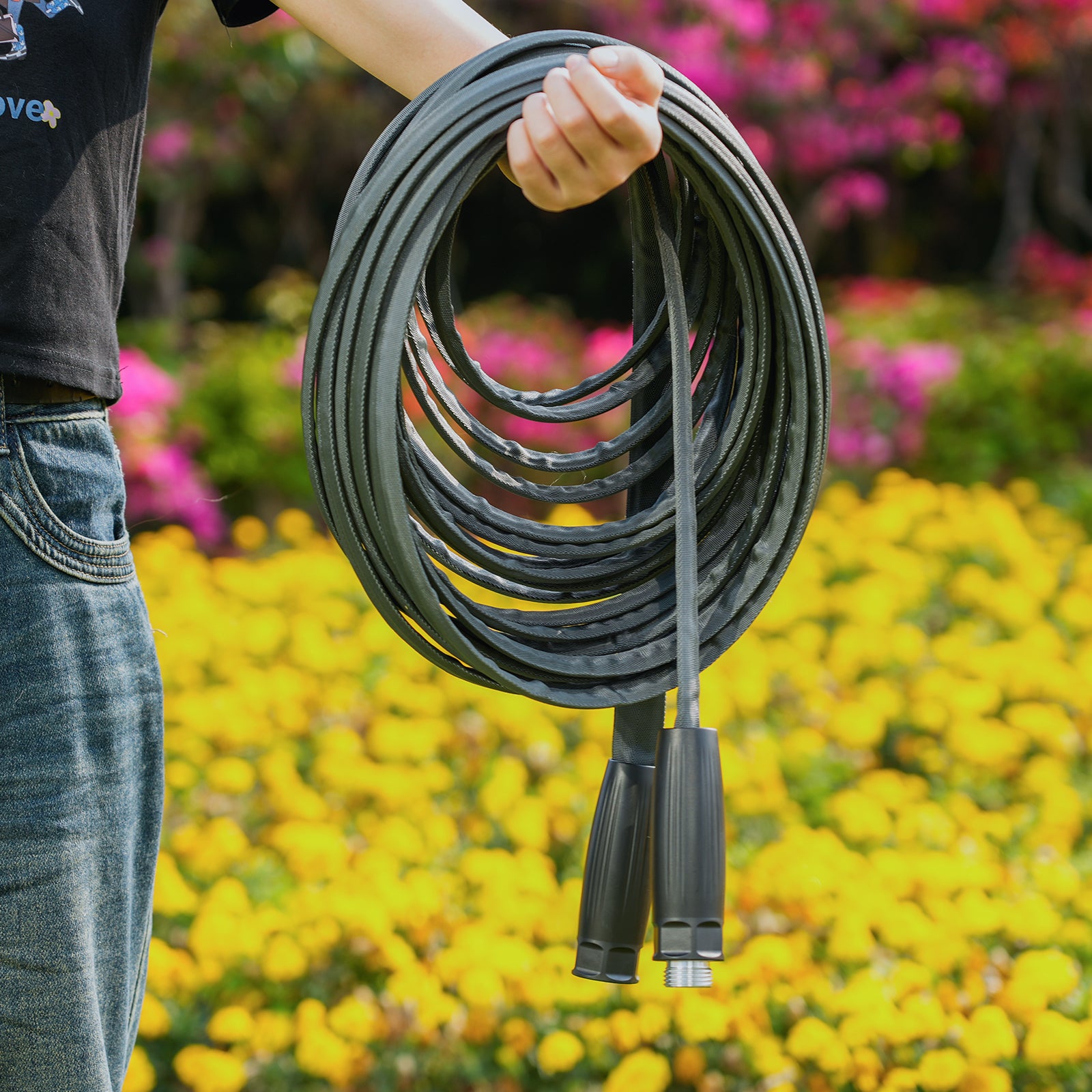 LINEX Lightweight Garden Hose 25 ft Ultra Flexible, Kink-Free for Outdoor Water Hose Non-Expanding, Burst-Resistant, Heavy Duty RV Hose 5/8 inch