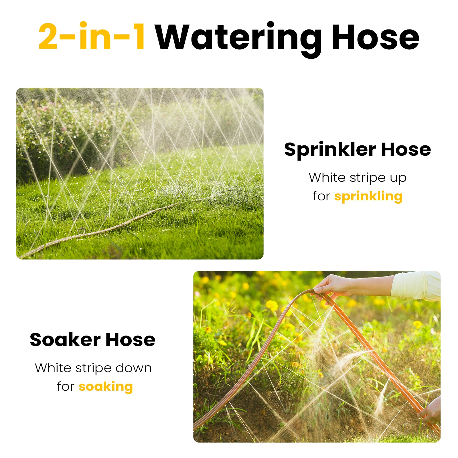 LINEX Sprinkler Hose, Watering Hose with Holes, High-Efficiency Sprinklers System for Garden and Lawn with Staples