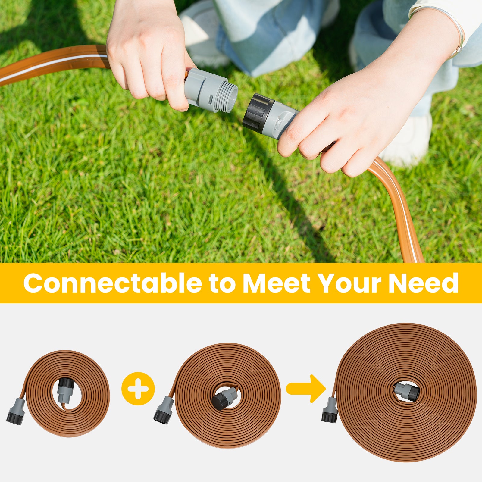 LINEX Sprinkler Hose, Watering Hose with Holes, High-Efficiency Sprinklers System for Garden and Lawn with Staples