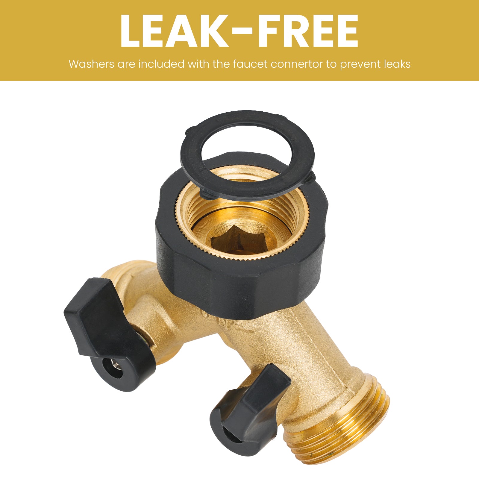 Orifice Adapter LINEX Garden Hose Splitter 2-Way/4Way, Heavy Duty Brass Y-Valve Connec ...