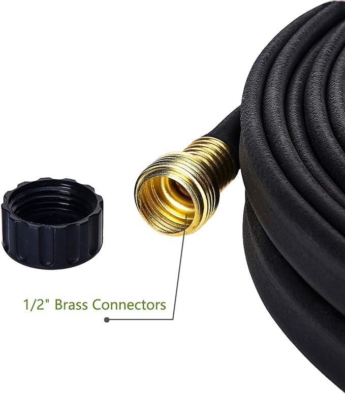 LINEX Garden Soaker hose More Water leakage Heavy Duty Metal Hose Connector Ends 1/2 inch x 50 ft