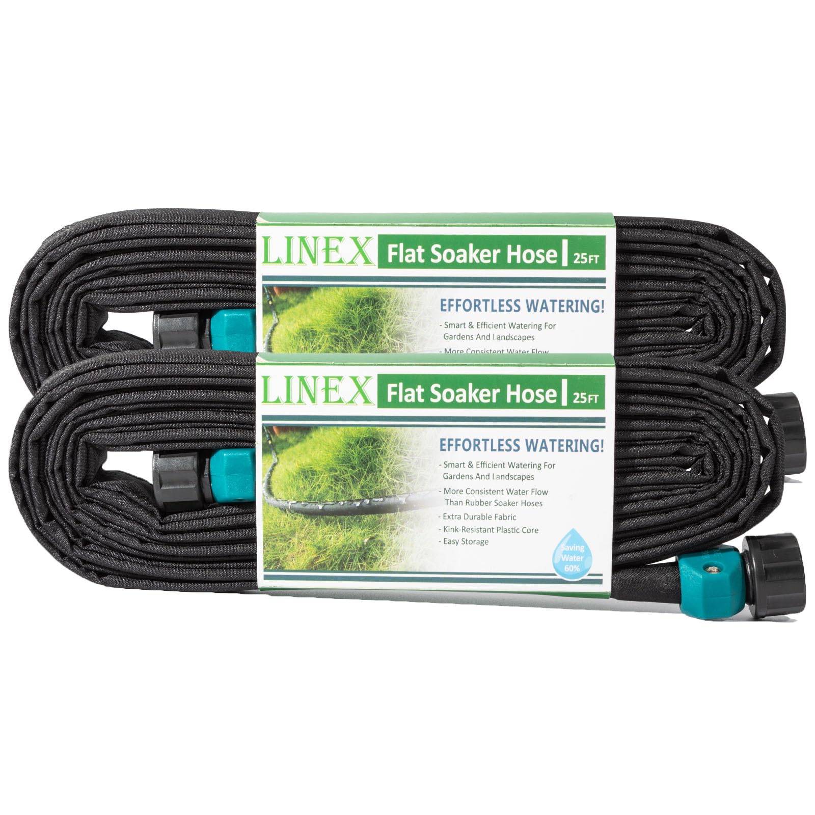 LINEX Garden Flat Soaker Hose  for Garden Beds Drip Irriagtion Hoses Heavy Duty Save Water 80%