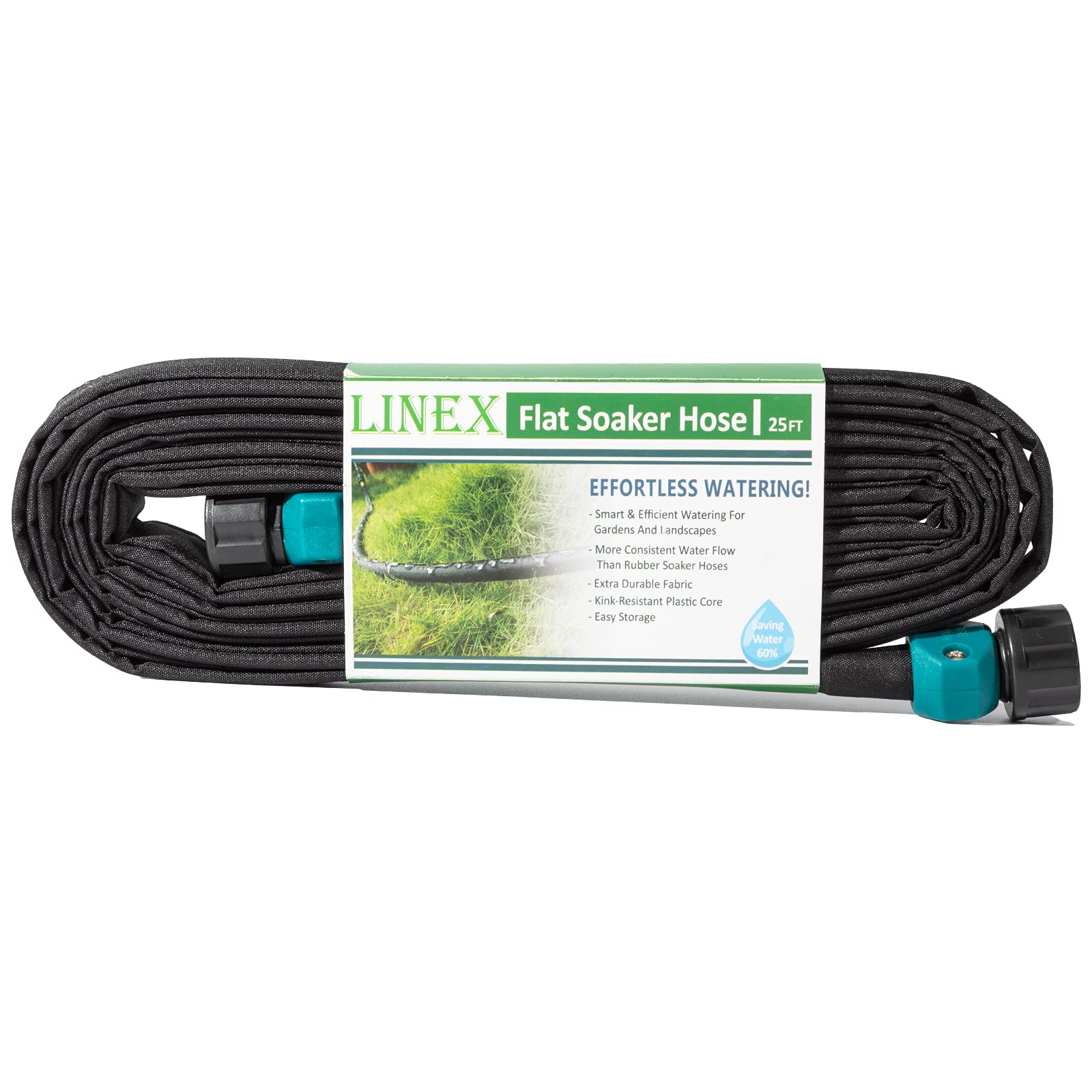 LINEX Garden Flat Soaker Hose  for Garden Beds Drip Irriagtion Hoses Heavy Duty Save Water 80%