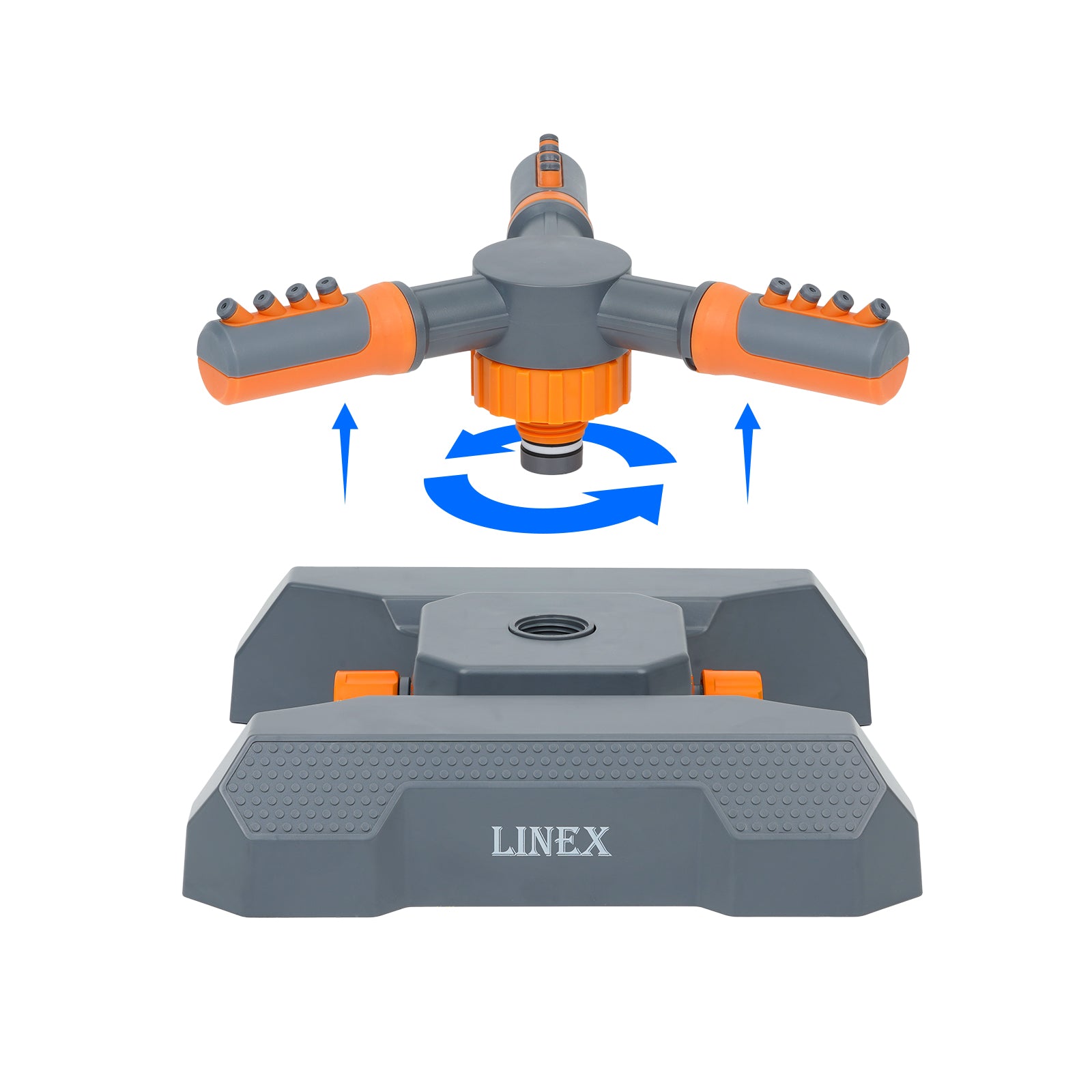 LINEX Sprinklers for Yard, 360 Degree Rotating Garden Sprinkler for Large Area Coverage, Adjustable Garden Water Sprinkler for Outdoor